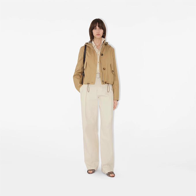 burberry short hooded gabardine parka